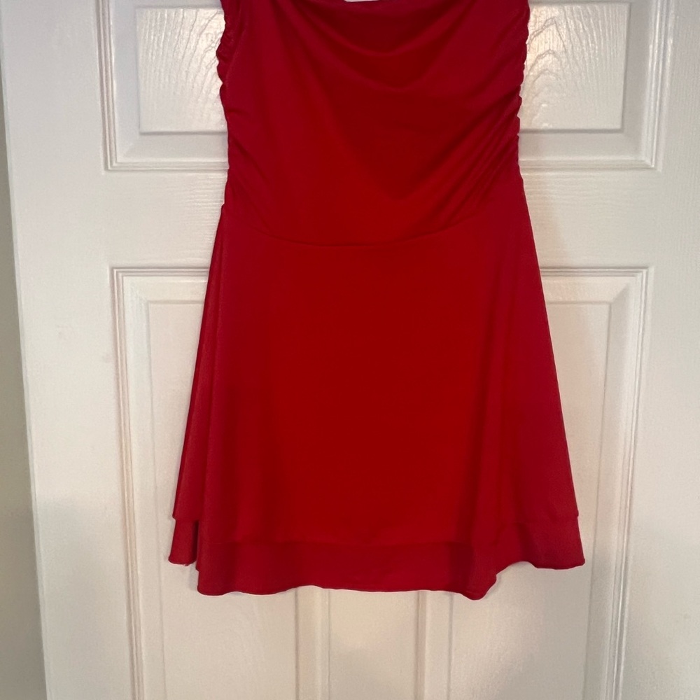 Red Sleeveless A-Line Dress